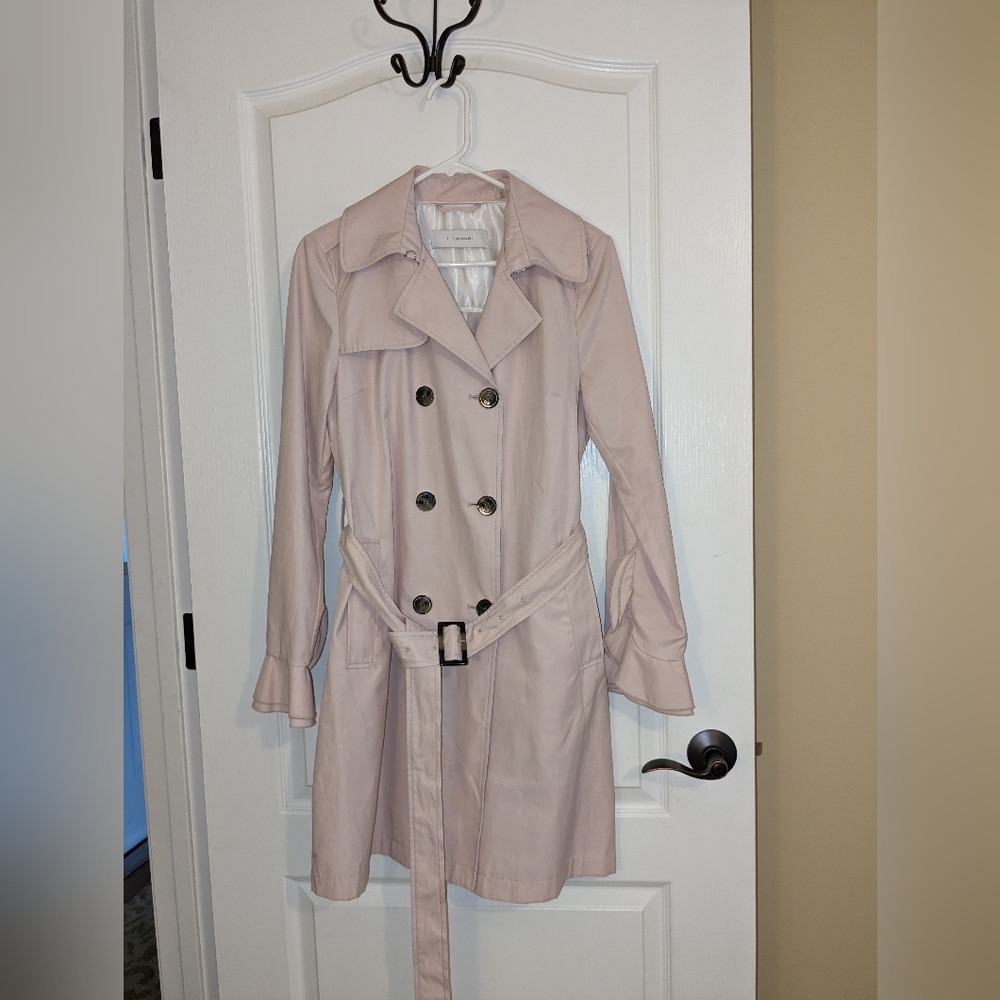 Tahari soft blush/pink trench coat